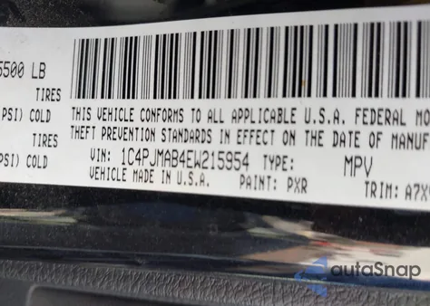 2014 Jeep Cherokee Sport from USA, damaged, VIN 1C4PJMAB4EW215954